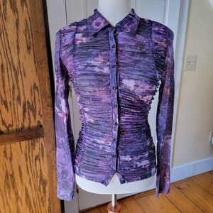 Pilcro Purple Ruched Top